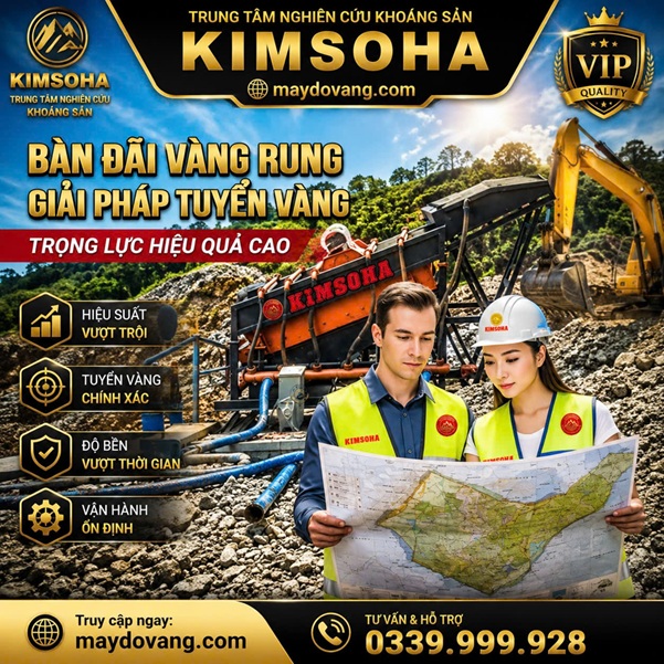 BÀN ĐÃI VÀNG RUNG - GIẢI PHÁP TUYỂN VÀNG TRỌNG LỰC HIỆU QUẢ CAO