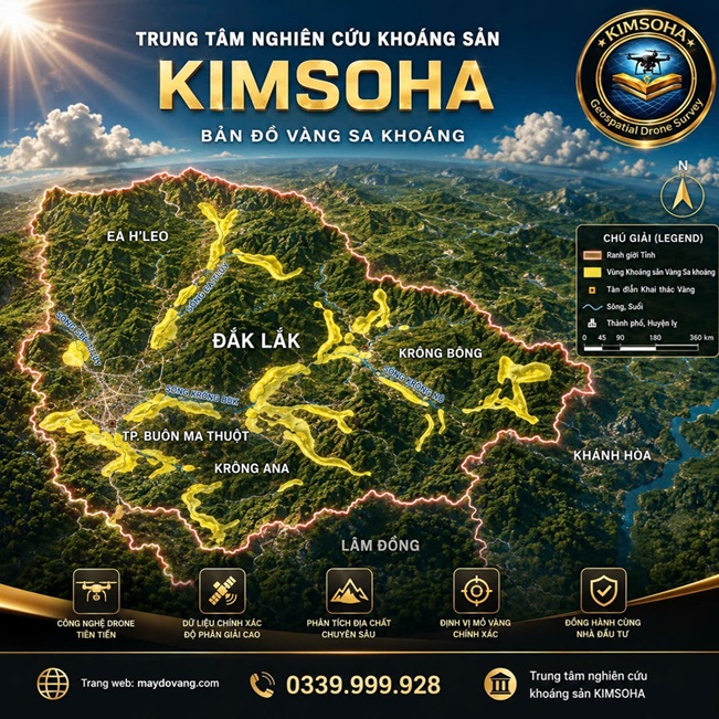 BẢN ĐỒ VÀNG SA KHOÁNG ĐẮK LẮK
