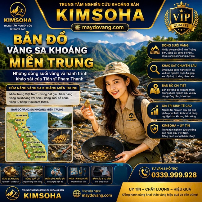 BẢN ĐỒ VÀNG SA KHOÁNG MIỀN TRUNG