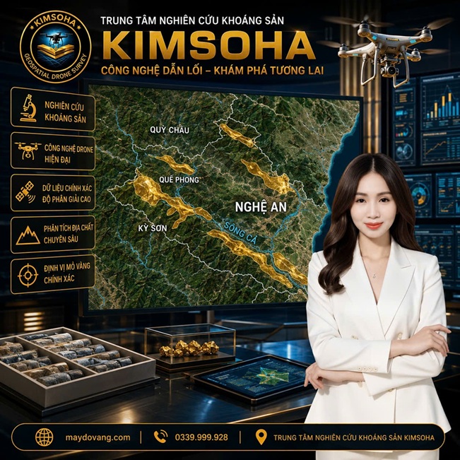 BẢN ĐỒ VÀNG SA KHOÁNG NGHỆ AN 