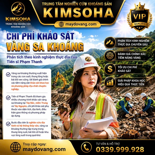 CHI PHÍ KHẢO SÁT VÀNG SA KHOÁNG