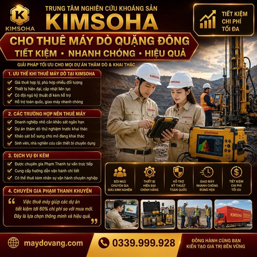 CHO THUÊ MÁY DÒ QUẶNG ĐỒNG: TIẾT KIỆM, NHANH CHÓNG, HIỆU QUẢ