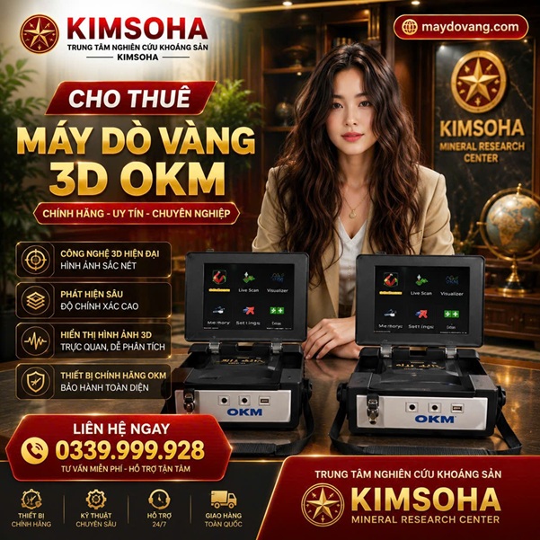CHO THUÊ MÁY DÒ VÀNG HIỂN THỊ HÌNH ẢNH 3D OKM CHÍNH HÃNG