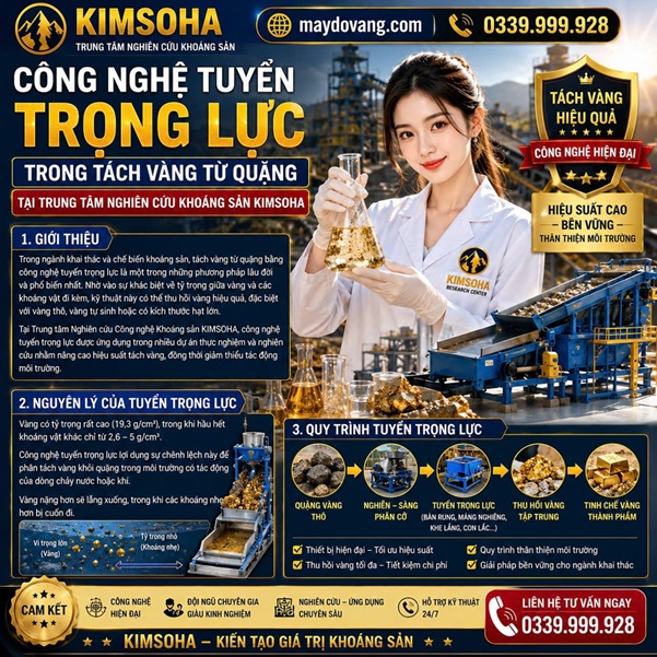 CÔNG NGHỆ TUYỂN TRỌNG LỰC TRONG TÁCH VÀNG TỪ QUẶNG