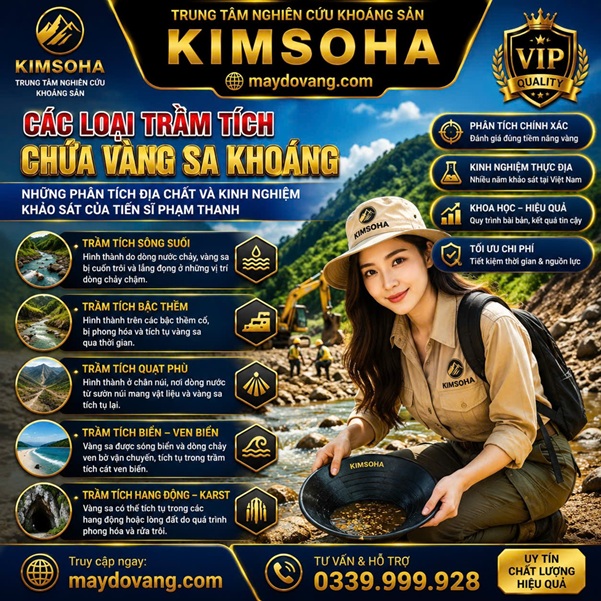 CÁC LOẠI TRẦM TÍCH CHỨA VÀNG SA KHOÁNG