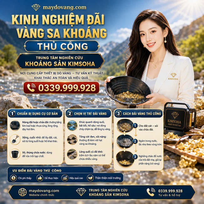 KINH NGHIỆM ĐÃI VÀNG SA KHOÁNG THỦ CÔNG