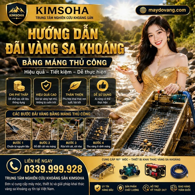HƯỚNG DẪN ĐÃI VÀNG SA KHOÁNG BẰNG MÁNG THỦ CÔNG