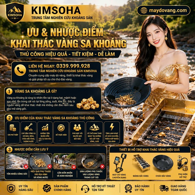 ƯU VÀ NHƯỢC ĐIỂM CỦA KHAI THÁC VÀNG SA KHOÁNG THỦ CÔNG