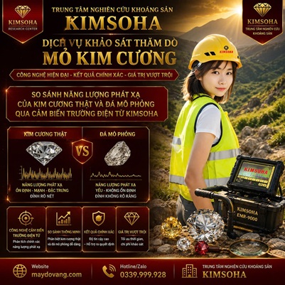 SO SÁNH NĂNG LƯỢNG PHÁT XẠ CỦA KIM CƯƠNG THẬT VÀ ĐÁ MÔ PHỎNG QUA CẢM BIẾN TRƯỜNG ĐIỆN TỪ KIMSOHA