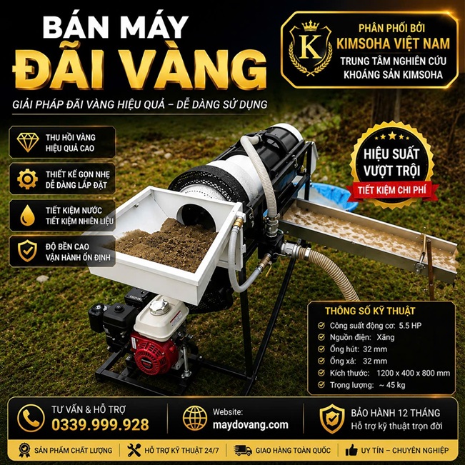 MÁY ĐÃI VÀNG SA KHOÁNG MINI – GIẢI PHÁP THU HỒI VÀNG HIỆU QUẢ CHO CÁ NHÂN VÀ TỔ ĐỘI KHAI THÁC