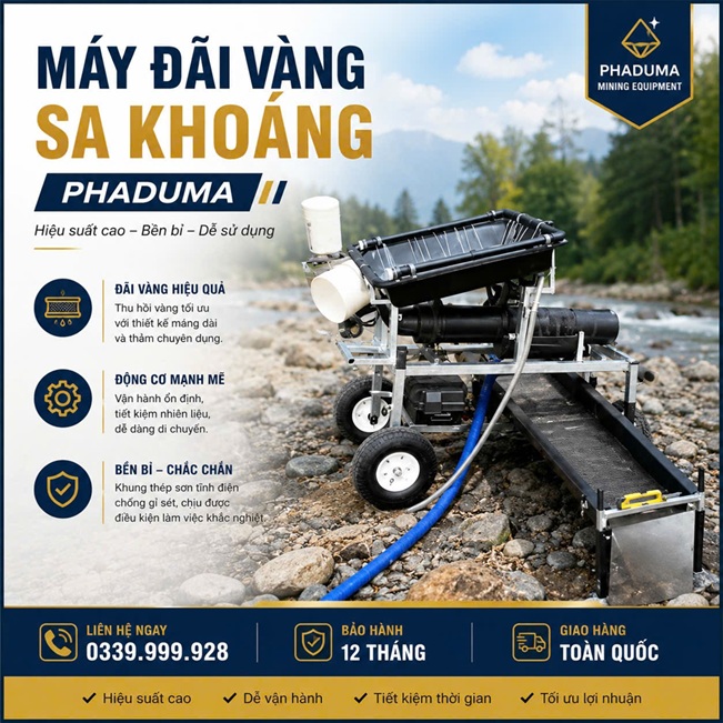 BÁN MÁY ĐÃI VÀNG SA KHOÁNG