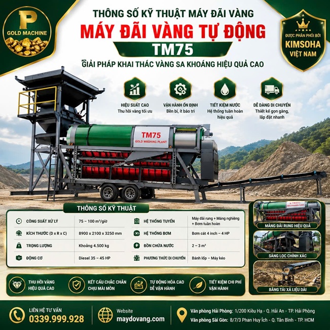 MÁY ĐÃI VÀNG TỰ ĐỘNG PHADUMA TM75