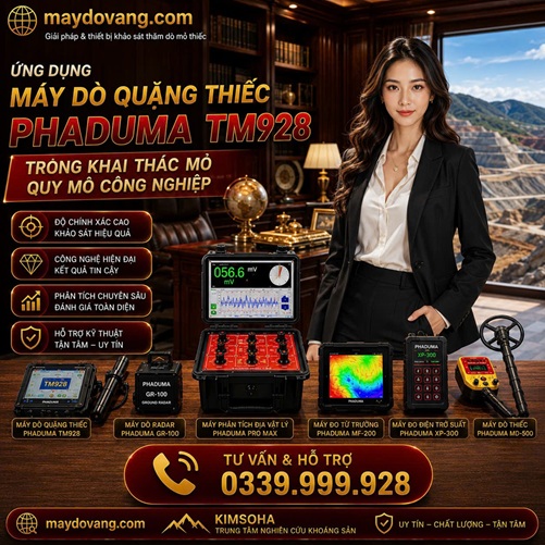 ỨNG DỤNG MÁY DÒ QUẶNG THIẾC PHADUMA TM928 TRONG KHAI THÁC MỎ QUY MÔ CÔNG NGHIỆP