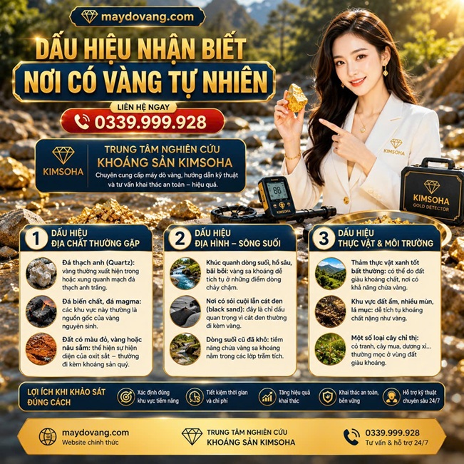 DẤU HIỆU NHẬN BIẾT NƠI CÓ VÀNG TRONG TỰ NHIÊN
