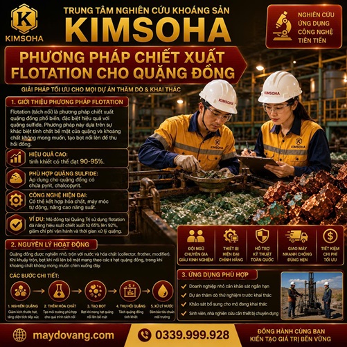 PHƯƠNG PHÁP CHIẾT XUẤT FLOATION CHO QUẶNG ĐỒNG
