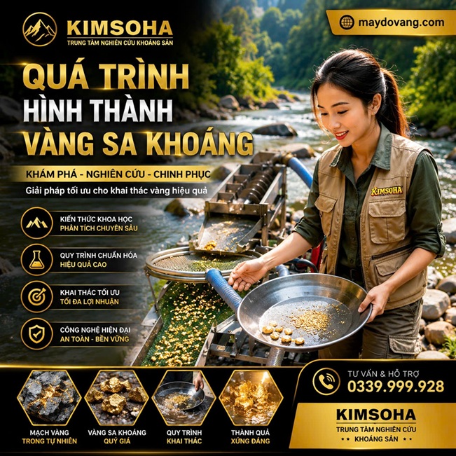 QUÁ TRÌNH HÌNH THÀNH VÀNG SA KHOÁNG