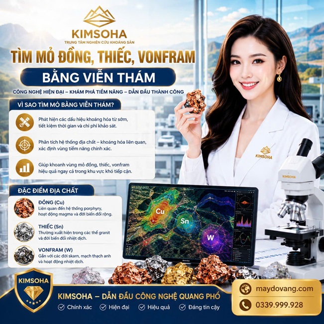 Tìm mỏ đồng, thiếc, vonfram bằng viễn thám