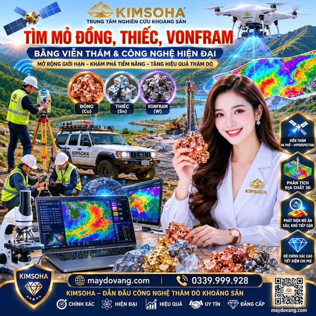 TÌM MỎ ĐỒNG, THIẾC, VONFRAM BẰNG VIỄN THÁM