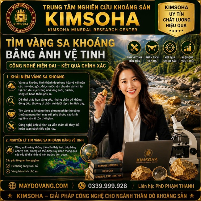 TÌM VÀNG SA KHOÁNG BẰNG ẢNH VỆ TINH