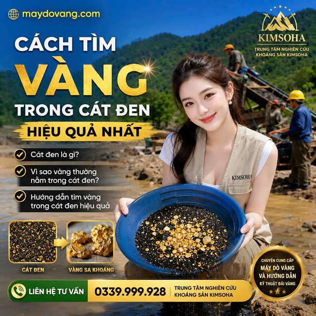 CÁCH TÌM VÀNG TRONG CÁT ĐEN KHI ĐÃI SUỐI