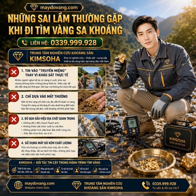 NHỮNG SAI LẦM THƯỜNG GẶP KHI ĐI TÌM VÀNG SA KHOÁNG